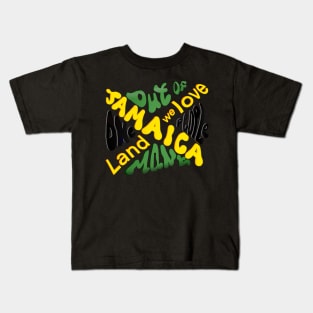 Jamaican motto out of many, one people, land we love, colors colours flag of Jamaica Kids T-Shirt